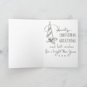 Retro Kerstkaart van Herten Feestdagen Kaart (Binnen)