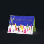 Retro Kerstkaart van het Boerderij van de Feestdagen Kaart<br><div class="desc">Deze klantgerichte Retro Kerstkaart van het Boerderij van de Kerstboom kenmerkt een modern midden van de eeuw, minimalistisch, cartoonfamilie op zoek naar de perfecte boom voor het in orde maken. Het ontwerp toont Mamma, Papa en de Mindere in een kleurrijke, jaren '60stijl, de partij van de Kerstboom die als het...</div>