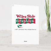 Retro Kerstkaart van Ornamenten: Groen Feestdagen Kaart (Achterkant)