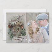 Retro kerstkaart Voeg uw foto toe (Voorkant)