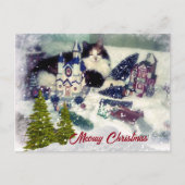Retro kerstkat / kattevrije feestdag briefkaart (Voorkant)