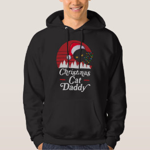 Retro-kerstkat met kerstKettingen lampjes Hoodie
