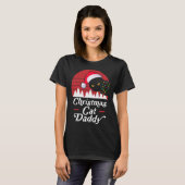 Retro-kerstkat met kerstKettingen lampjes T-shirt (Voorkant volledig)