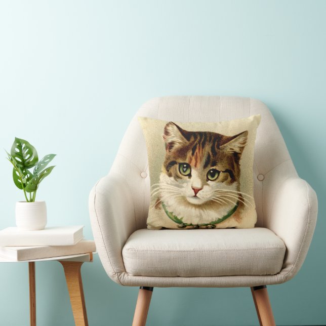  retro kerstkat met klokken kussen (Stoel)