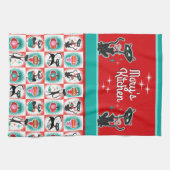 Retro Kerstkatten - Theedoek (Horizontaal)