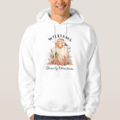 Retro kerstkerst met naam en jaar hoodie (Voorkant)