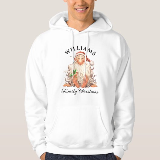 Retro kerstkerst met naam en jaar hoodie (Voorkant)