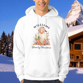 Retro kerstkerst met naam en jaar hoodie