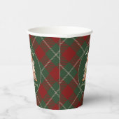 Retro kerstkerst met naam en jaar papieren bekers (Rechts)