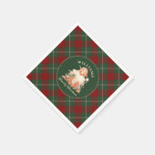 Retro kerstkerst met naam en jaar servet (Hoek)