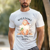 Retro kerstkerst met naam en jaar t-shirt