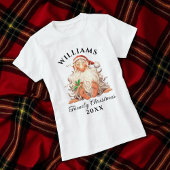 Retro kerstkerst met naam en jaar t-shirt