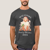 Retro kerstkerst met naam en jaar t-shirt (Voorkant)