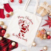 Retro kerstkerst tote bag