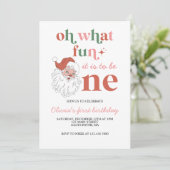 Retro Kerstkerstkerstkerstfeest Uitnodiging (Staand voorkant)