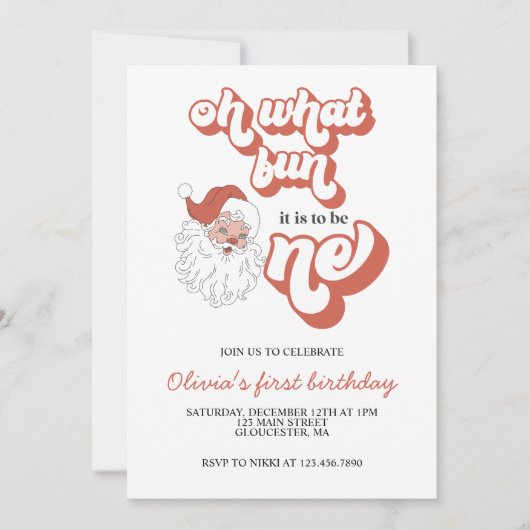 Retro Kerstkerstkerstkerstfeest Uitnodiging (Voorkant)