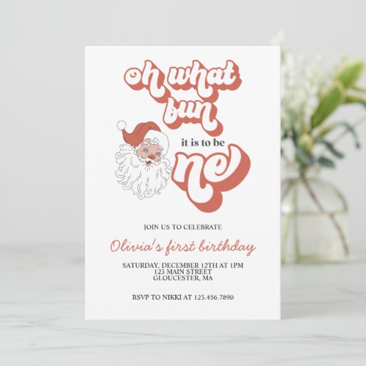 Retro Kerstkerstkerstkerstfeest Uitnodiging (Staand voorkant)