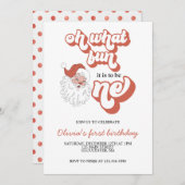 Retro Kerstkerstkerstkerstfeest Uitnodiging (Voorkant / Achterkant)