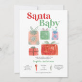 Retro kerstkerstkerstkerstkerstkaart voor Baby sho Kaart (Voorkant)