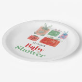 Retro kerstkerstkerstkerstkerstpapier Bord Baby sh (Gekanteld)