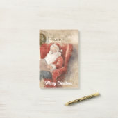 Retro Kerstkerstkerstkerstman Post-it® Notes (Op bureau)