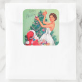  retro kerstkerstkerstman sticker (Tas)