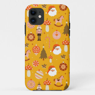 Retro kerstkerststaarten patroon Case-Mate iPhone case
