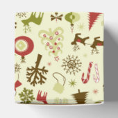 Retro kerstketch naadloos patroon bedankdoosjes (Bovenkant)