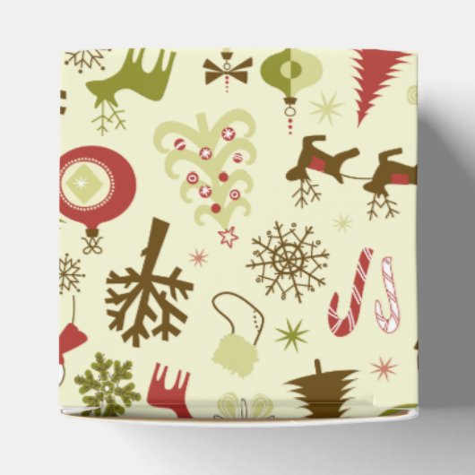 Retro kerstketch naadloos patroon bedankdoosjes (Bovenkant)