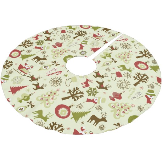 Retro kerstketch naadloos patroon kerstboom rok (Gekanteld)