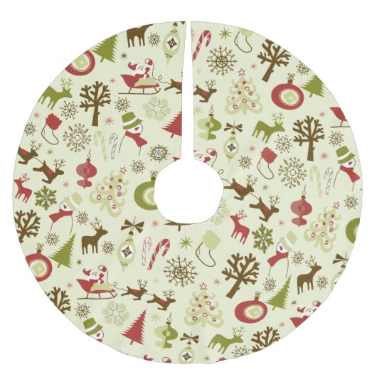 Retro kerstketch naadloos patroon kerstboom rok (Voorkant)