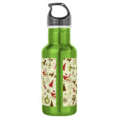 Retro kerstketch naadloos patroon waterfles (Achterkant)