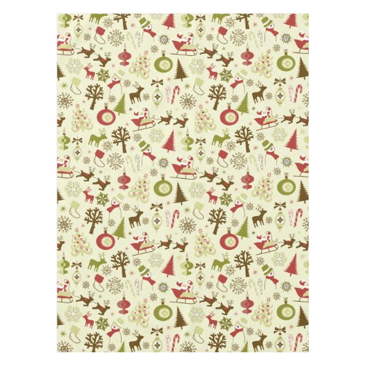 Retro kerstketels naadloos patroon tafelkleed (Voorkant)