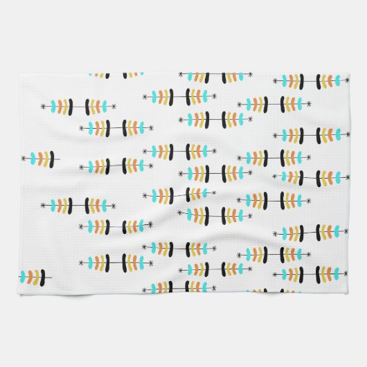 Retro-kerstkeukenhanddoeken Theedoek (Horizontaal)