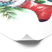 Retro-kerstkeuten in een Rode Stocking-muur Foto Afdruk (Hoek)