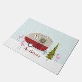 Retro  kerstklep voor kampeerwagens deurmat (Schuin)