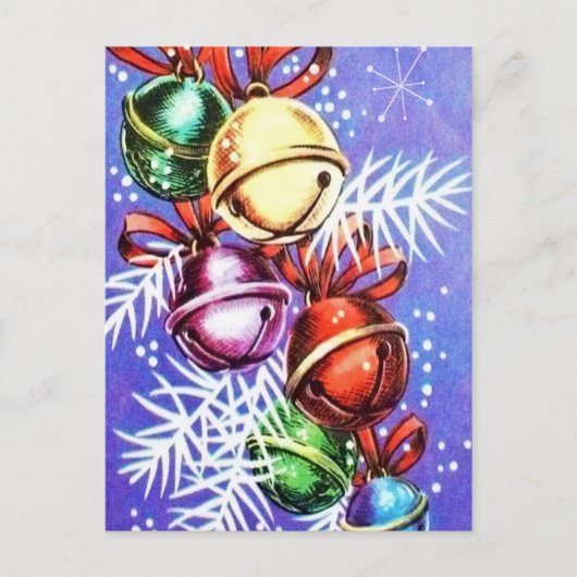  Retro Kerstklokken Vakantie briefkaart (Voorkant)