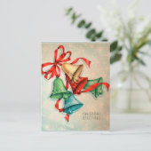 retro kerstklokken Vakantie briefkaart (Staand voorkant)
