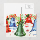 retro kerstklokken Vakantie briefkaart (Voorkant / Achterkant)