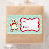 Retro kerstkoekjes cadeaulabels voor Label (Insitu)