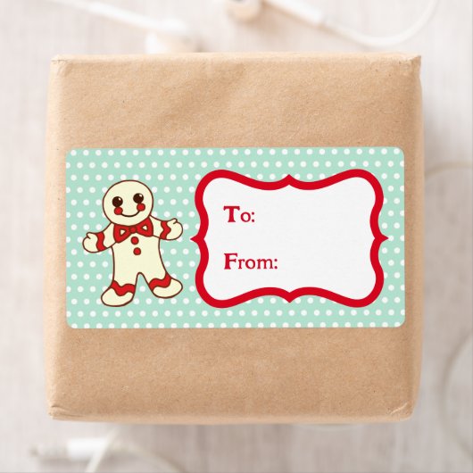 Retro kerstkoekjes cadeaulabels voor Label (Insitu)