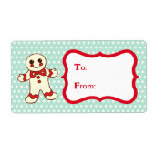 Retro kerstkoekjes cadeaulabels voor Label (Voorkant)