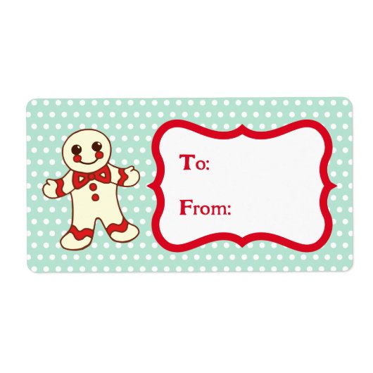 Retro kerstkoekjes cadeaulabels voor Label (Voorkant)