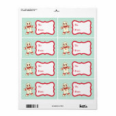 Retro kerstkoekjes cadeaulabels voor Label (Full Sheet)