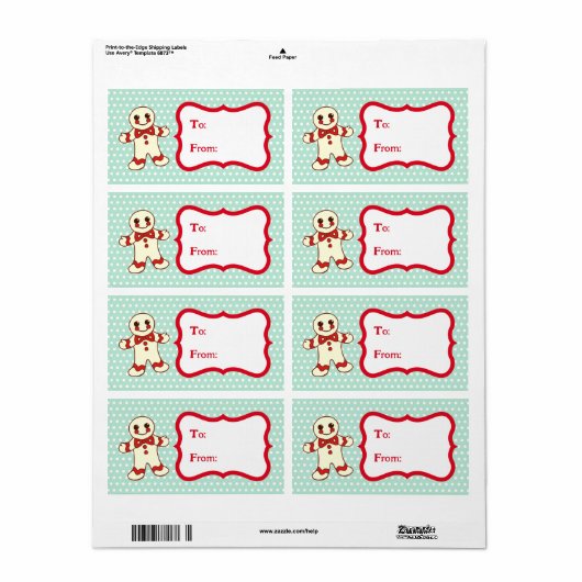 Retro kerstkoekjes cadeaulabels voor Label (Full Sheet)