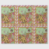 Retro Kerstkoekjes inpakpapier (Vlak)