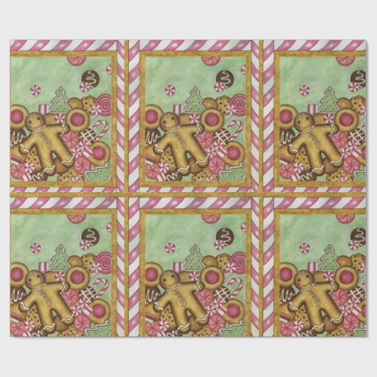 Retro Kerstkoekjes inpakpapier (Vlak)