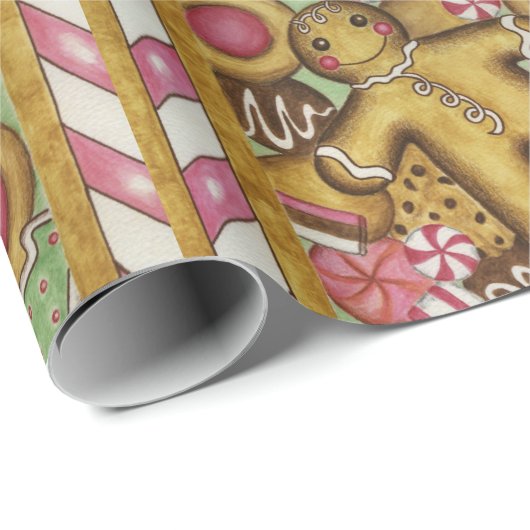 Retro Kerstkoekjes inpakpapier (Rol Hoek)