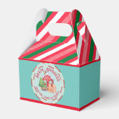 Retro kerstkoekjes Santa Goedgekeurd ontbijtbrood Bedankdoosjes (Achterkant)