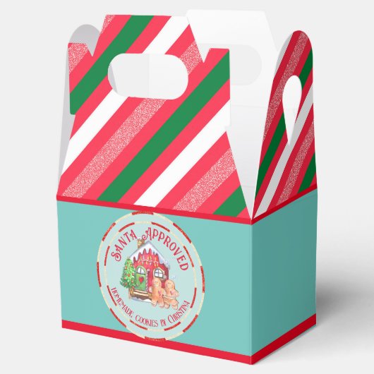 Retro kerstkoekjes Santa Goedgekeurd ontbijtbrood Bedankdoosjes (Geopend)